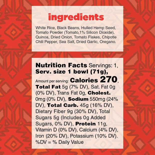 Chipotle Bowl - Black Beans, Rice, Hemp, & Quinoa